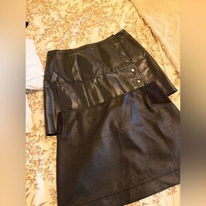 2 faux leather skirts